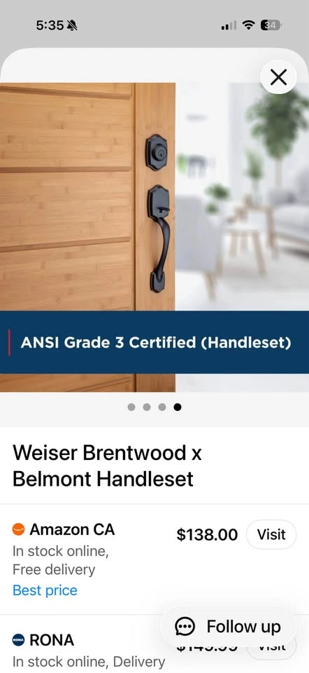 2 Weiser Brentwood x Belmont Matte Black Handlesets - photo 4