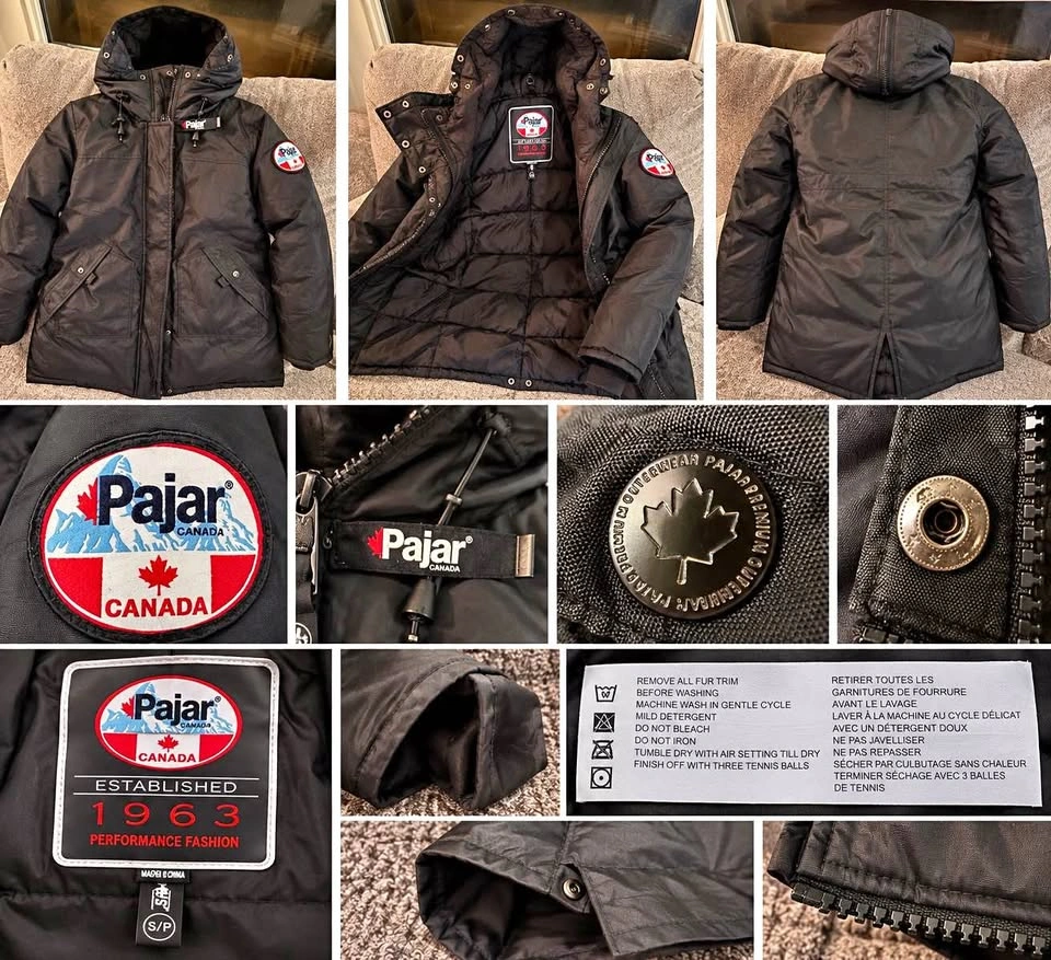 Pajar Canada 1963 Black Winter Parka – Size S Fits XS