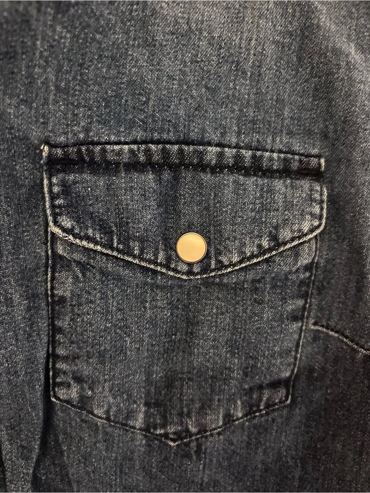 Gap 1969 Women’s Denim Western Snap Shirt Blue 100% Cotton Size - photo 4