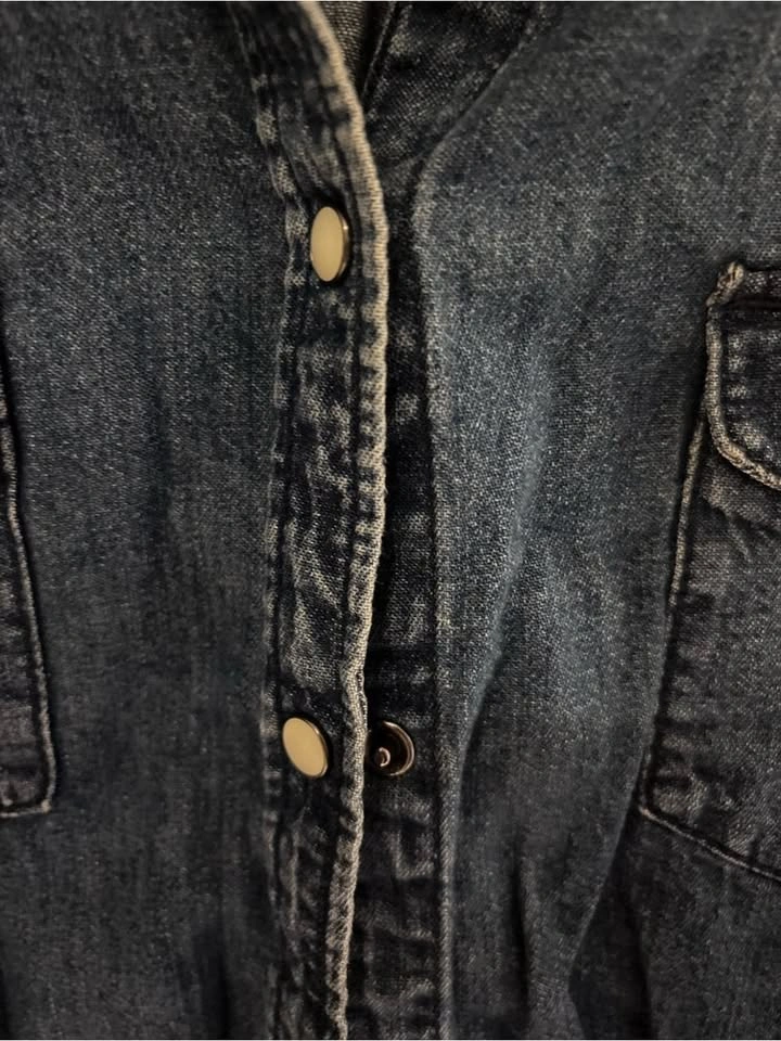 Gap 1969 Women’s Denim Western Snap Shirt Blue 100% Cotton Size - photo 5