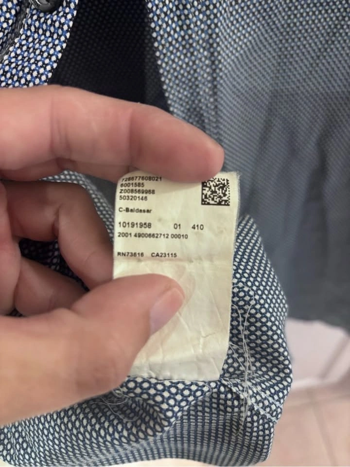 Hugo Boss BOSS C-Baldasar Modern Fit Blue Geometric Shirt L - photo 4