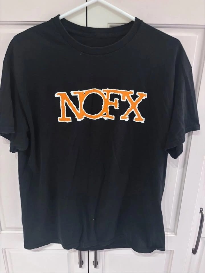 Men’s NOFX Black Graphic Tour T-Shirt - Orange Logo Medium - photo 2