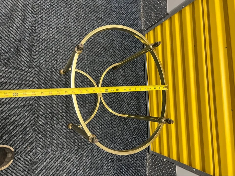 Vintage Brass Round Side Table Base - photo 2