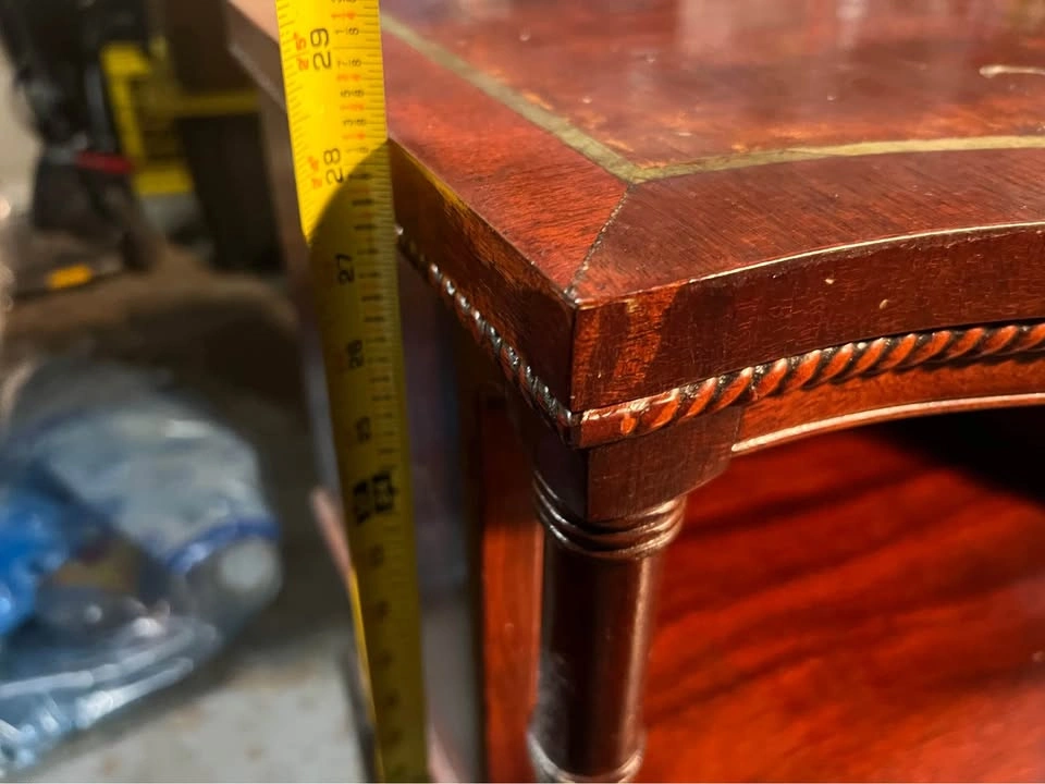Pair of Vintage Mahogany Step-Up End Tables with Tops - photo 3