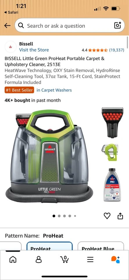Bissell Little Green Proheat Pet Carpet and Upholstery Cleaner - photo 4
