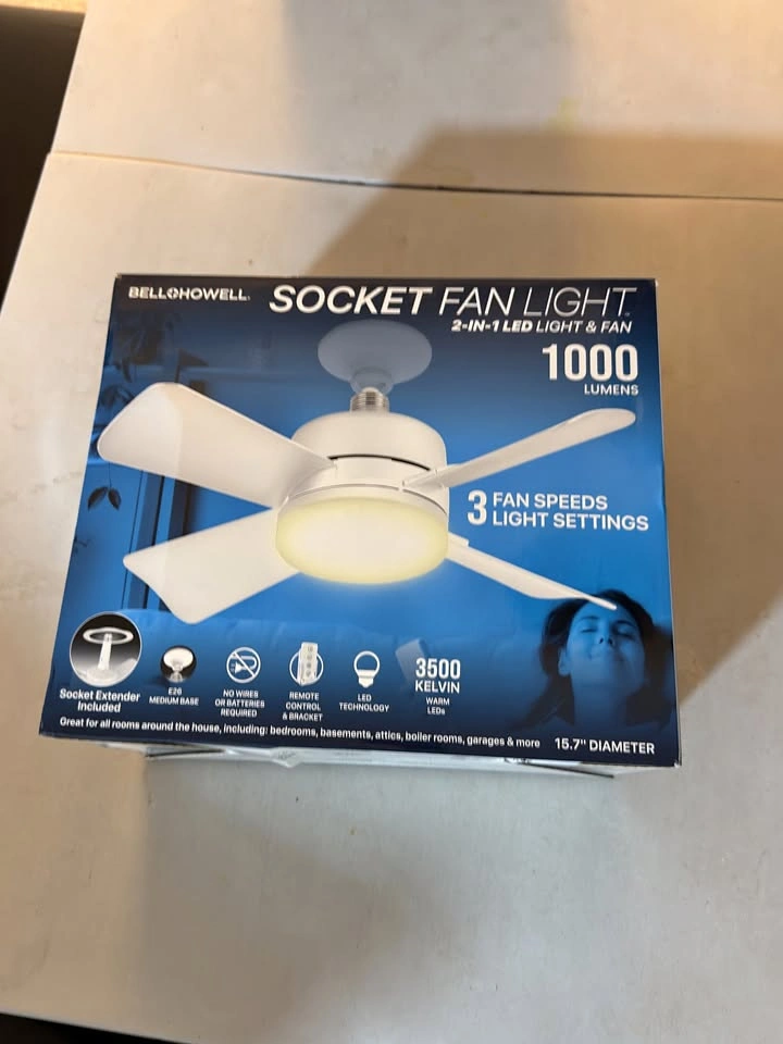 Bell + Howell Socket Fanlight 2 in 1 LED light & fan
