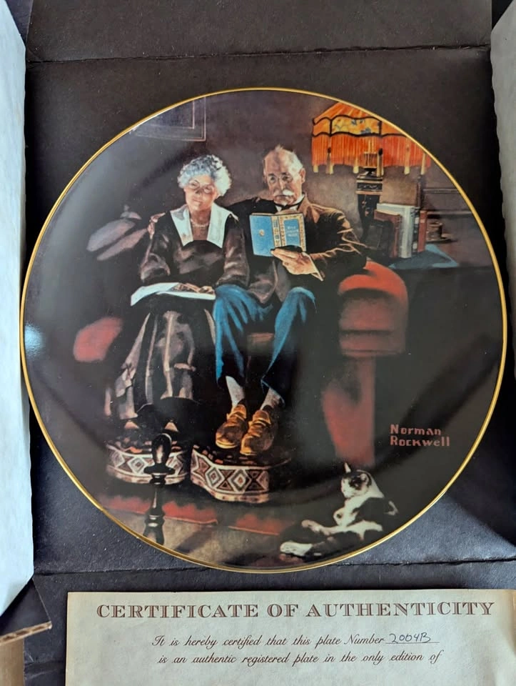 Norman Rockwell Collectable Plate, Evening's Ease