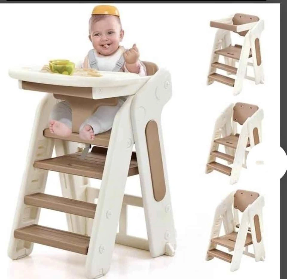 High chair 4-in-1 Convertible Baby Highchair(Khaki)