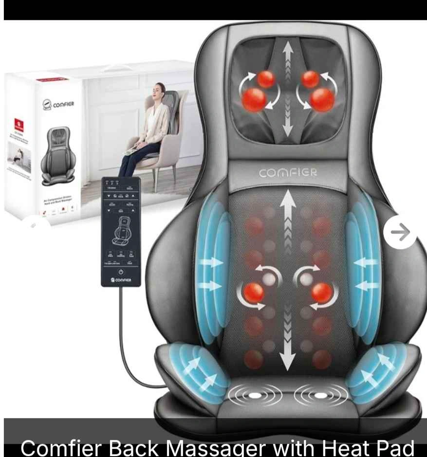Neck & Back Massager with Heat & Compression - photo 2