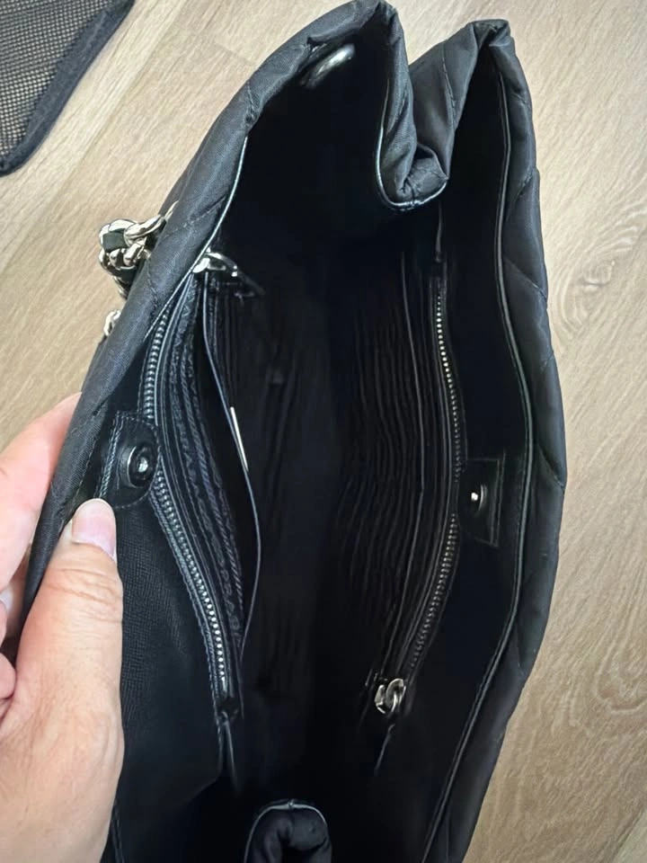 Prada Quilted Tessuto Nylon Chain Tote – Black – OBO - photo 2