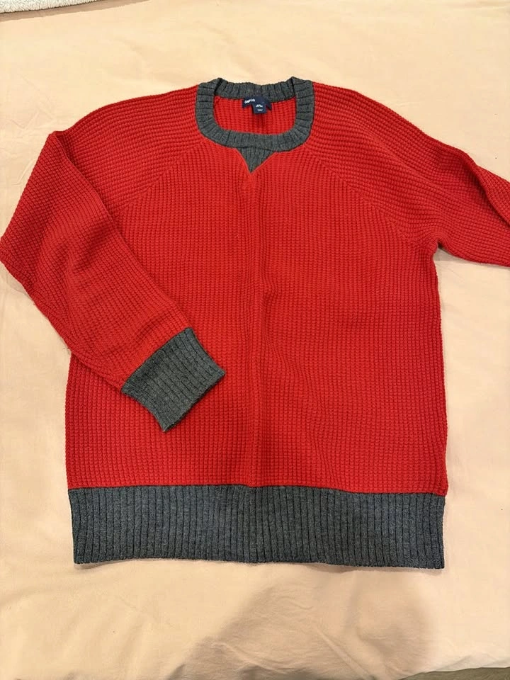 GapKids Boys' Red Waffle Knit Sweater, XXL (14-16)