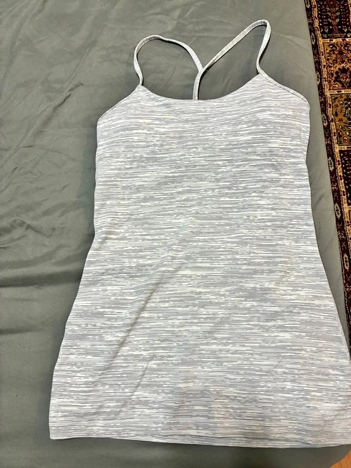 Lululemon Power Y Tank Top Space Dye Grey