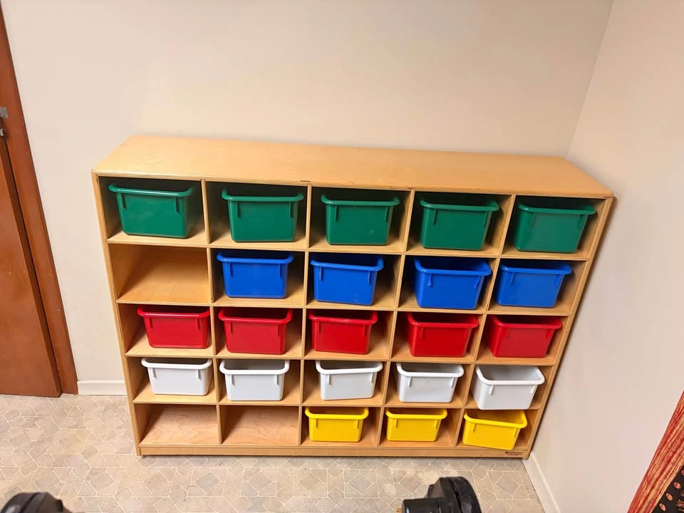 Wood Designs 25-Cubby Storage Unit with Bins