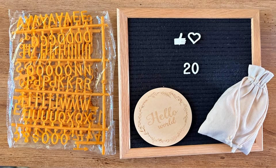 Felt Letter Board Kit with Wooden Frame and Accessories