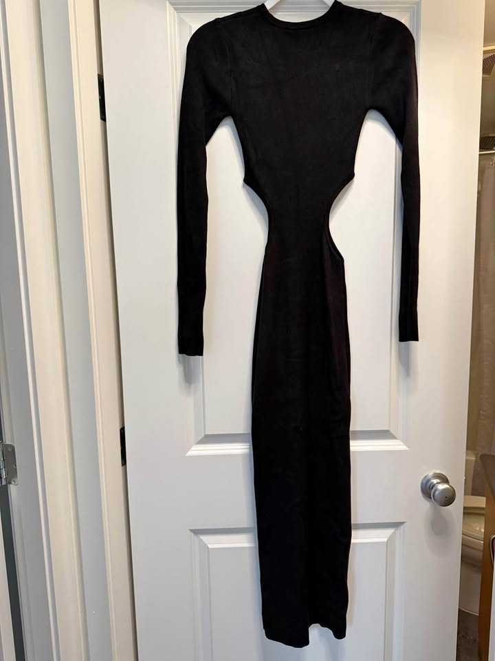 Long sleeve side cut out dress