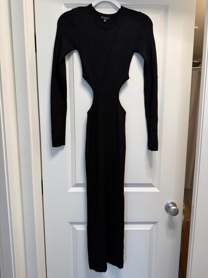 Long sleeve side cut out dress - photo 2