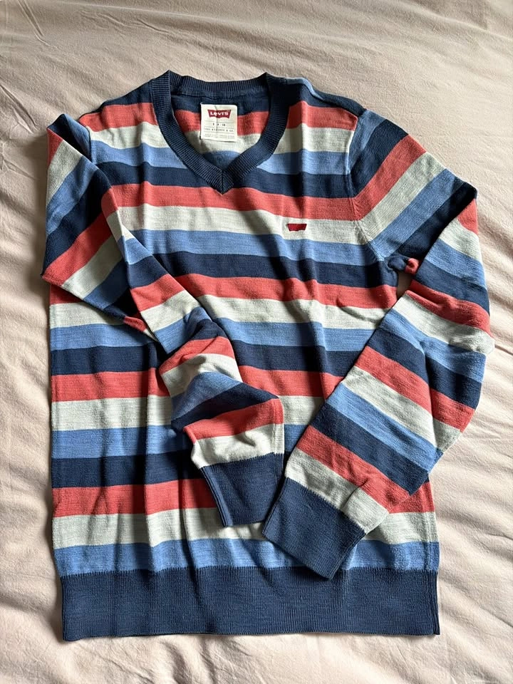 Levi's Men's Striped V-Neck Knit Sweater – Size S