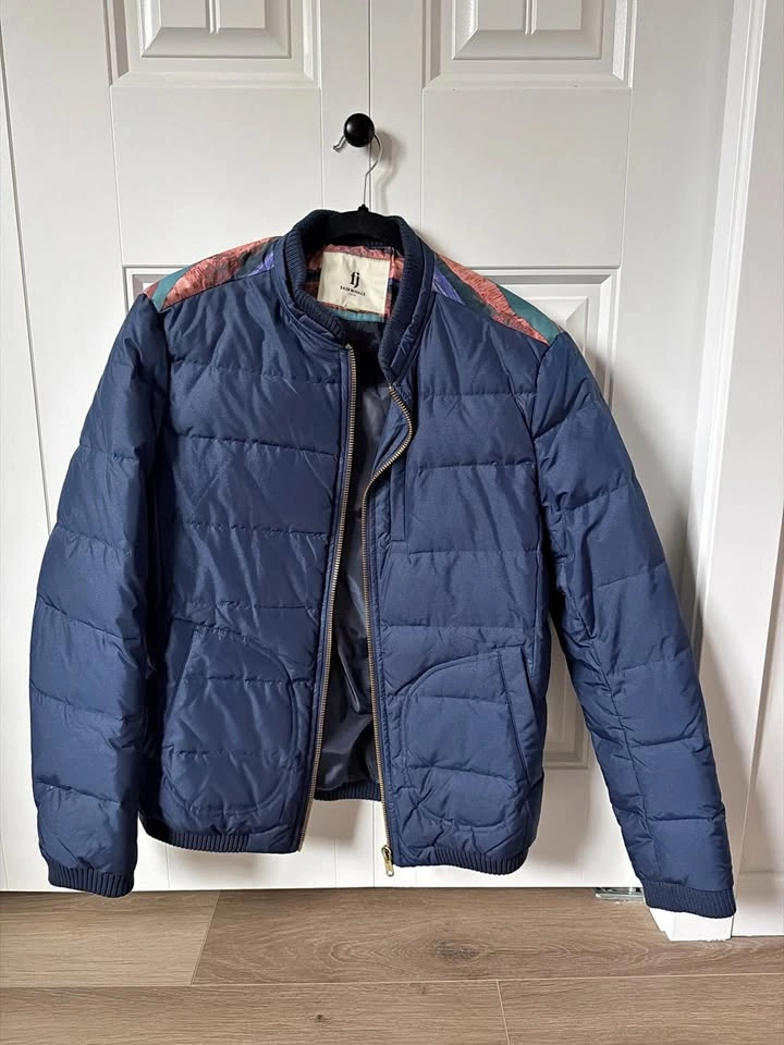 Fairwhale Men's Navy Quilted Bomber Puffer Jacket – XL