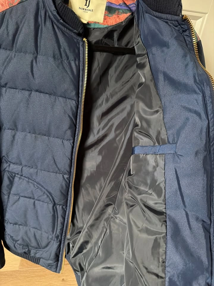 Fairwhale Men's Navy Quilted Bomber Puffer Jacket – XL - photo 4