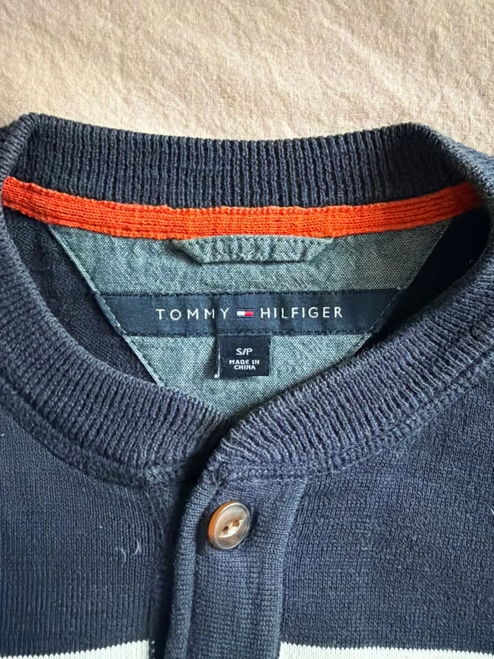 Tommy Hilfiger Men's Striped Henley Knit Sweater – Size S - photo 2