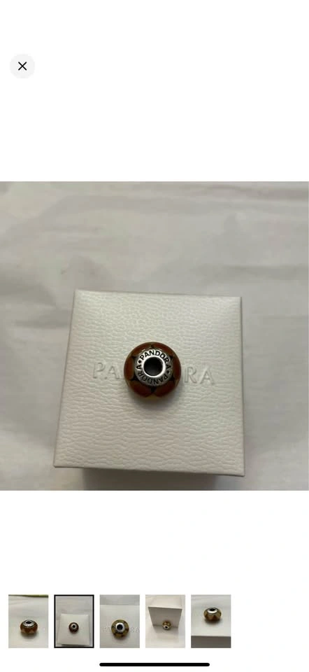 Authentic Pandora Captivating Amber Murano Glass Charm - photo 5