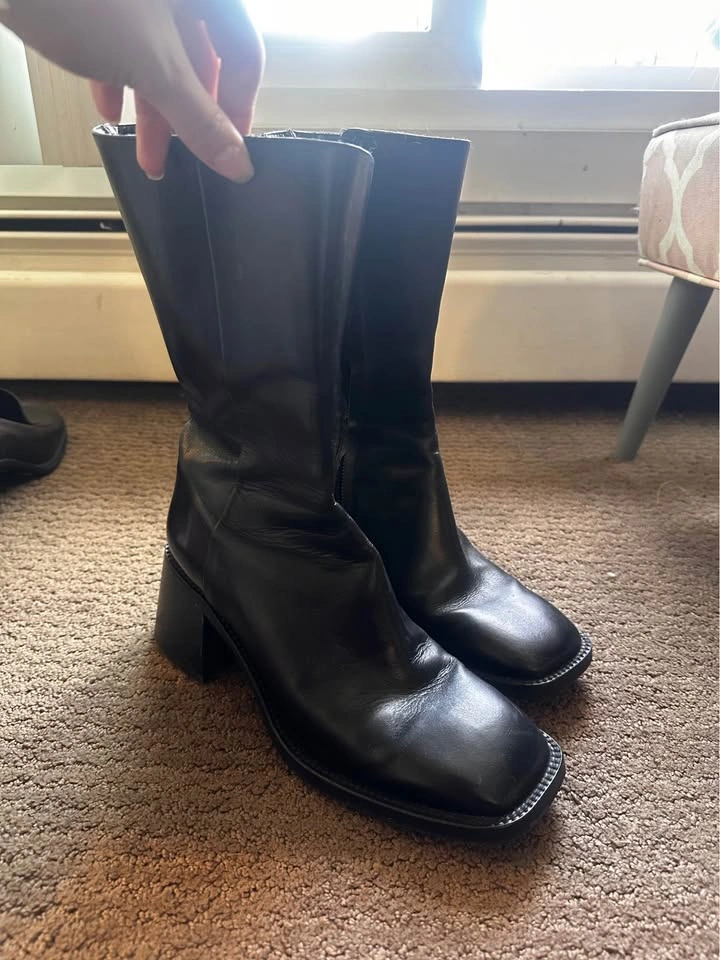 Vagabond Leather Square Toe Platform Boots - photo 2