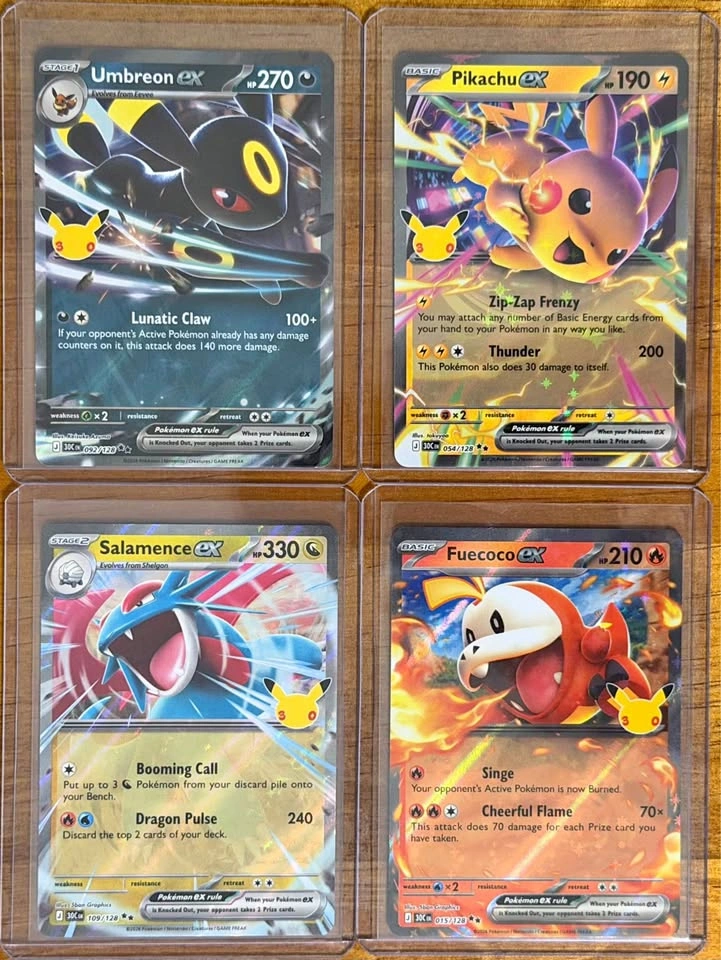 Pokemon 30th Anniversary Lot - 4x ex Cards
