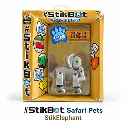 StikBot Safari Pets StikElephant Grey Poseable Figure Zing 4+