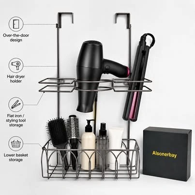 Alsonerbay Over-the-Door Hair Dryer & Styling Tool Organizer