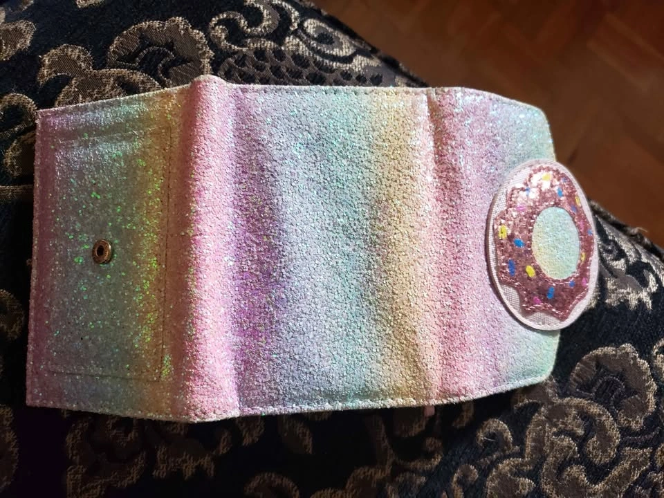 Rainbow Glitter Donut Tri-fold Wallet - photo 4