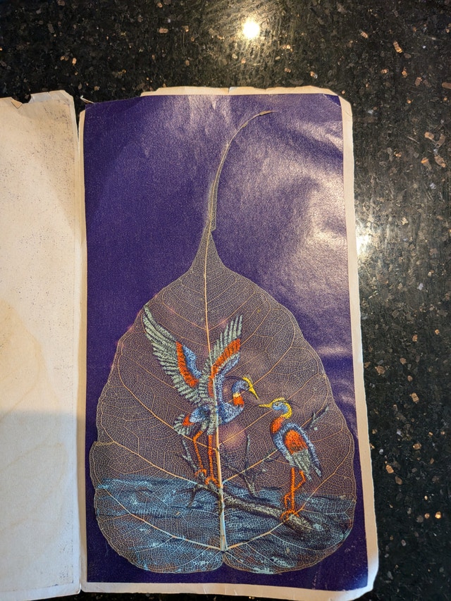 Hand-Painted Bodhi Leaf Art