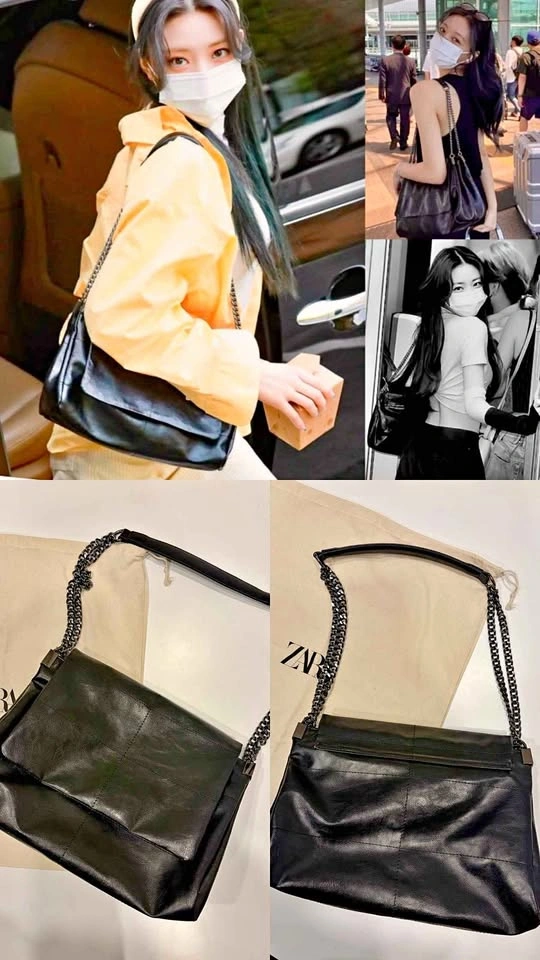 🖤 ZARA Rock Style Flap Shoulder Bag