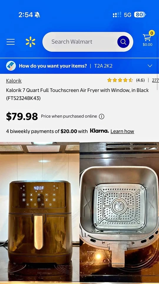 🍟 Kalorik 7-Quart Touchscreen Air Fryer – Black