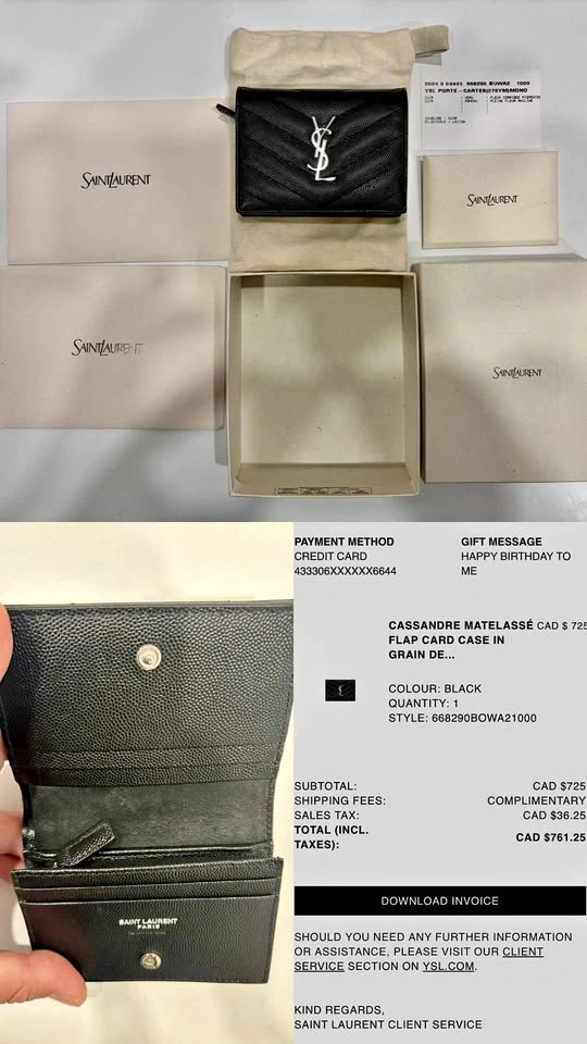 🖤 Saint Laurent CASSANDRE MATELASSÉ Flap Card Case