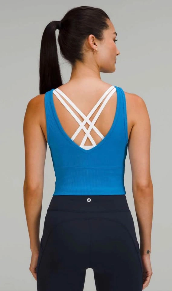 Lululemon Power Pivot Ribbed Tank Top – Poolside – Estimated Siz - photo 2