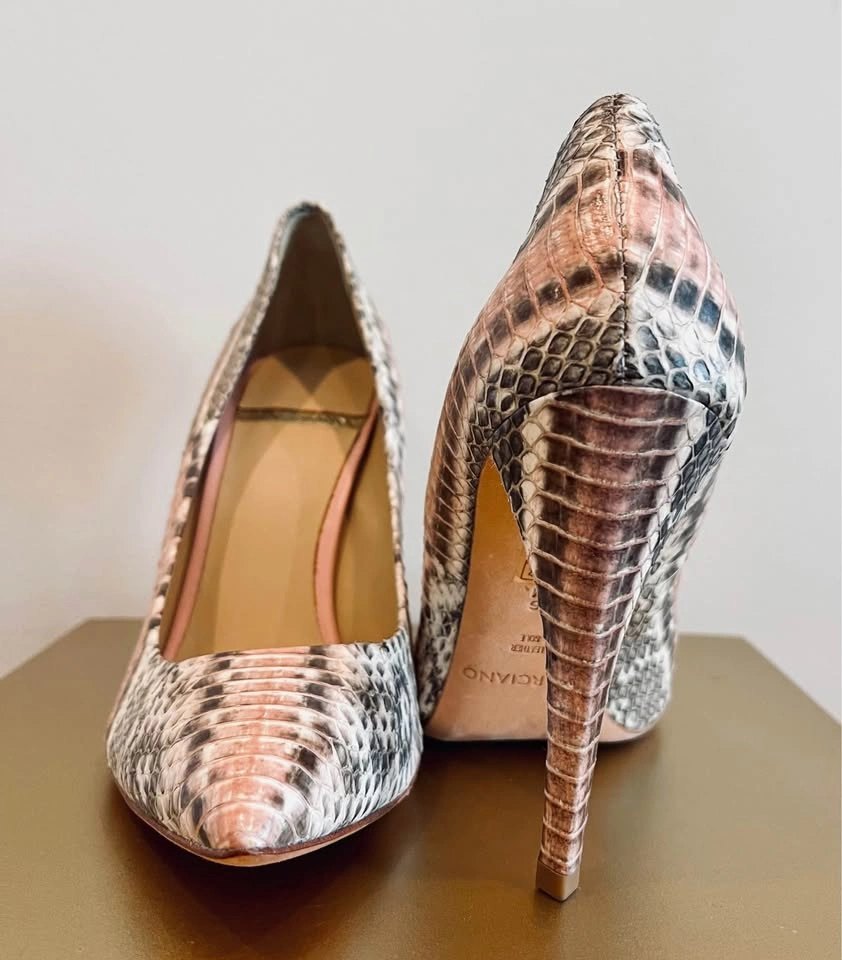 Marciano Snakeskin Print Pointed Toe Pumps - photo 2