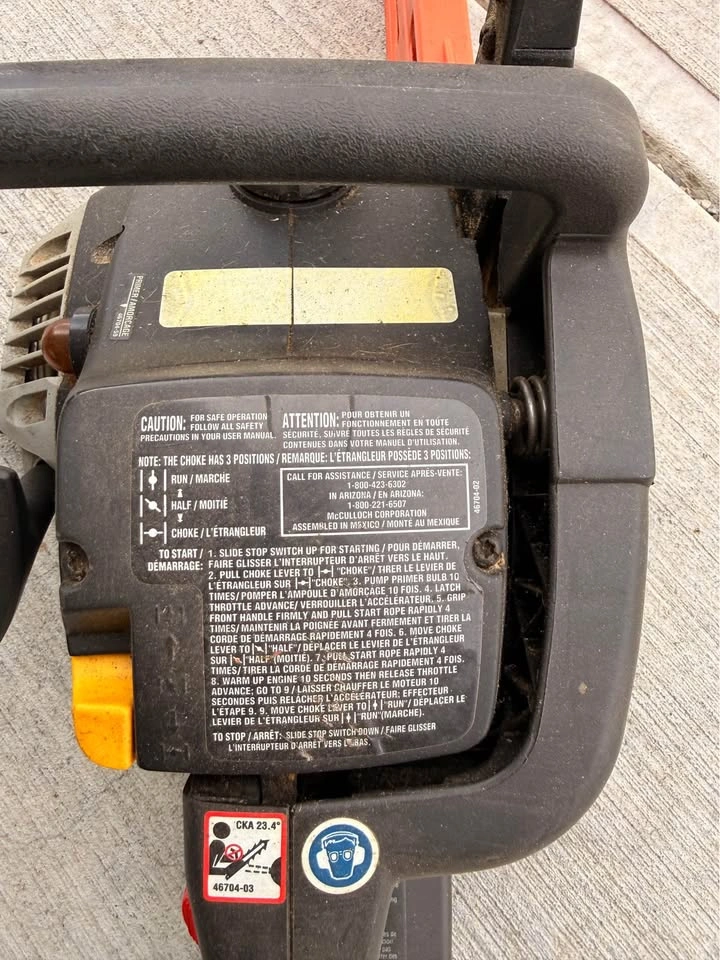 McCulloch PowerMac PM425AV-18 Chainsaw – 38cc / 18" (Sold As-Is) - photo 2