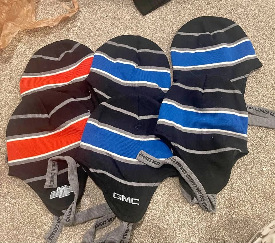 $10 7 new fleece lined hats, fit bigger kids, smaller adults