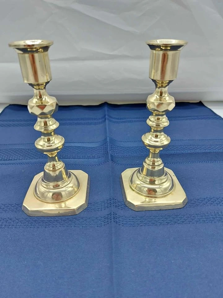 Vintage Peerage England 6 Inch Brass Candlestick Pair