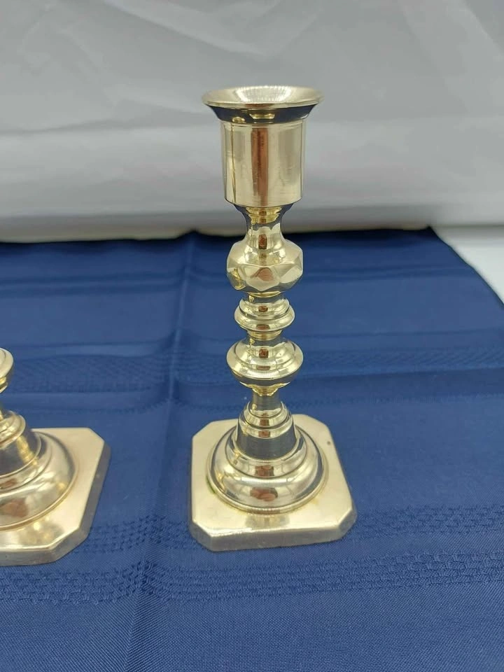 Vintage Peerage England 6 Inch Brass Candlestick Pair - photo 2