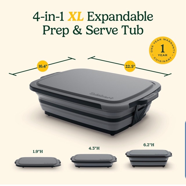 Brand New Cuisinart 4-in-1 XL Expandable Food Prep & Serve Tub
