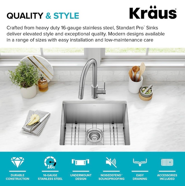 New Kraus KHU101-21 Pro Undermount Stainless Steel Kitchen Sink - photo 3