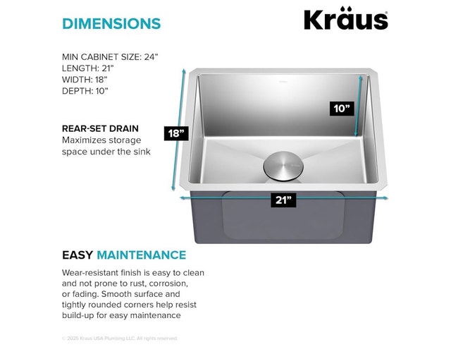 New Kraus KHU101-21 Pro Undermount Stainless Steel Kitchen Sink - photo 4
