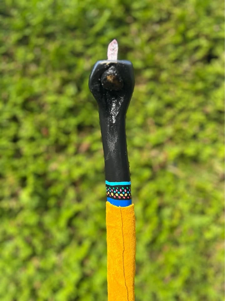 Handcrafted Medicine Wheel Walking Stick with Crystal - photo 3