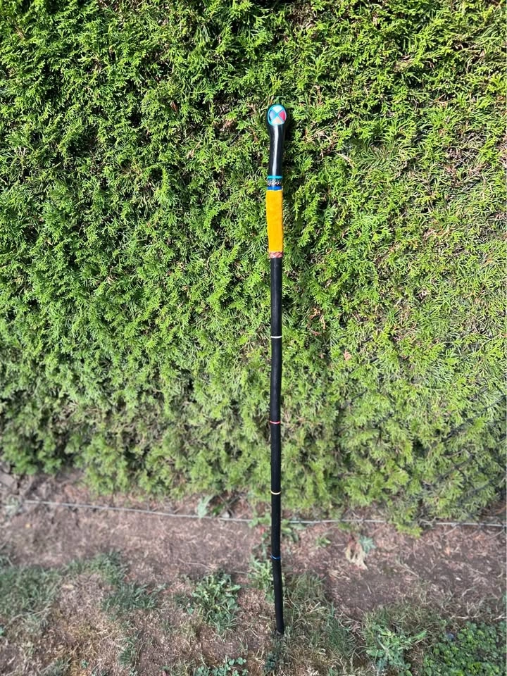 Handcrafted Medicine Wheel Walking Stick with Crystal - photo 5