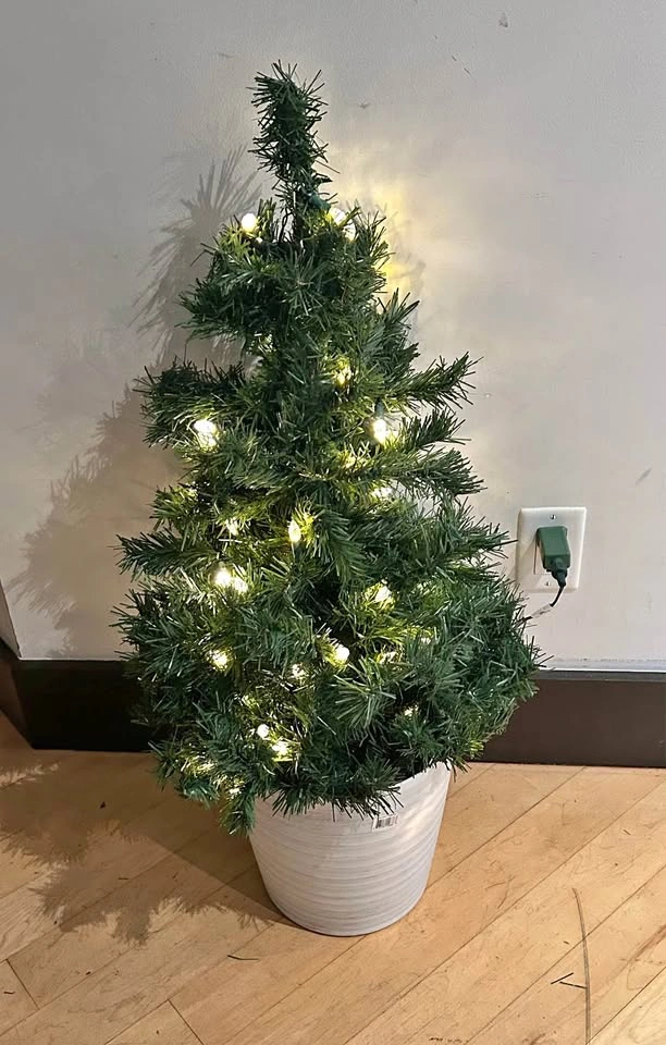 3 ft Pre-lit Artificial Potted Christmas Tree