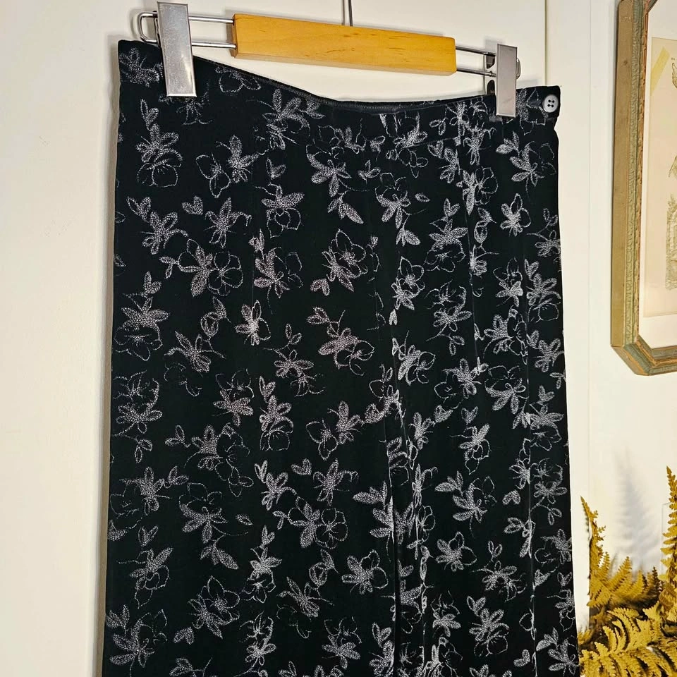 90s Giorgio Armani Floral Silk Velvet Trousers Vintage 28 - photo 2
