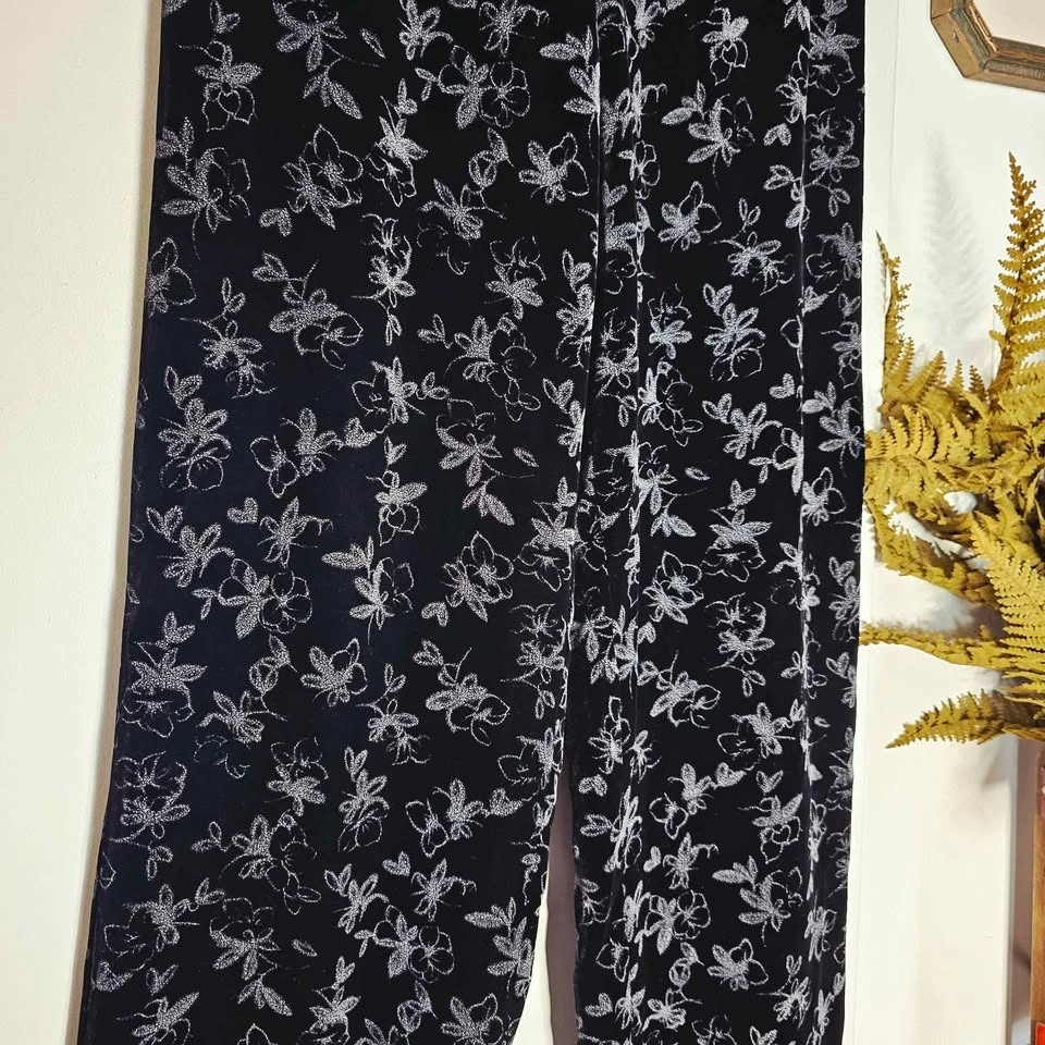 90s Giorgio Armani Floral Silk Velvet Trousers Vintage 28 - photo 3
