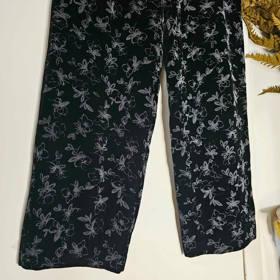 90s Giorgio Armani Floral Silk Velvet Trousers Vintage 28 - photo 4