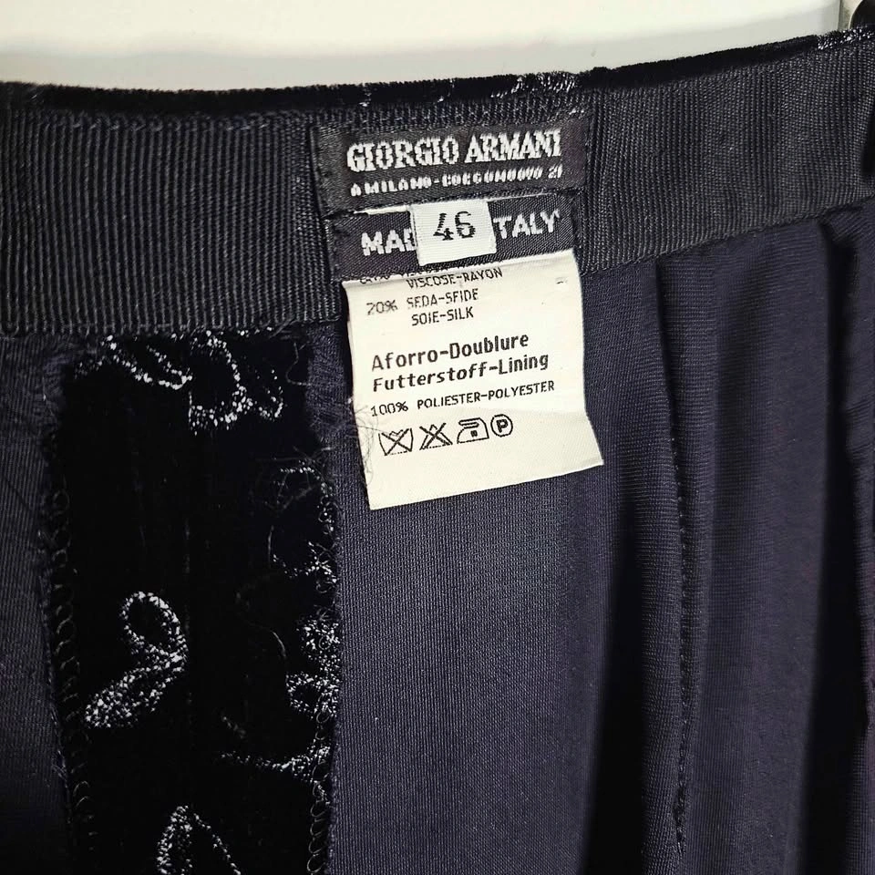 90s Giorgio Armani Floral Silk Velvet Trousers Vintage 28 - photo 5